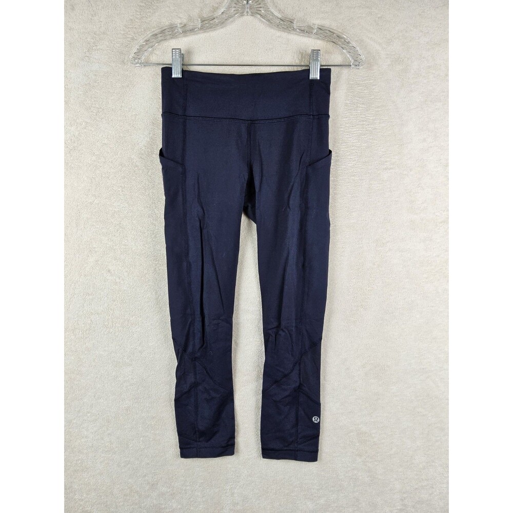 Lululemon Women’s Pace Rival Crop Athletic Leggings Navy Size 2